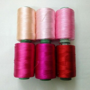 Set Lot of PINK 150/2 Denier Viscose Rayon Thread Yarn Hand Machine Embroidery